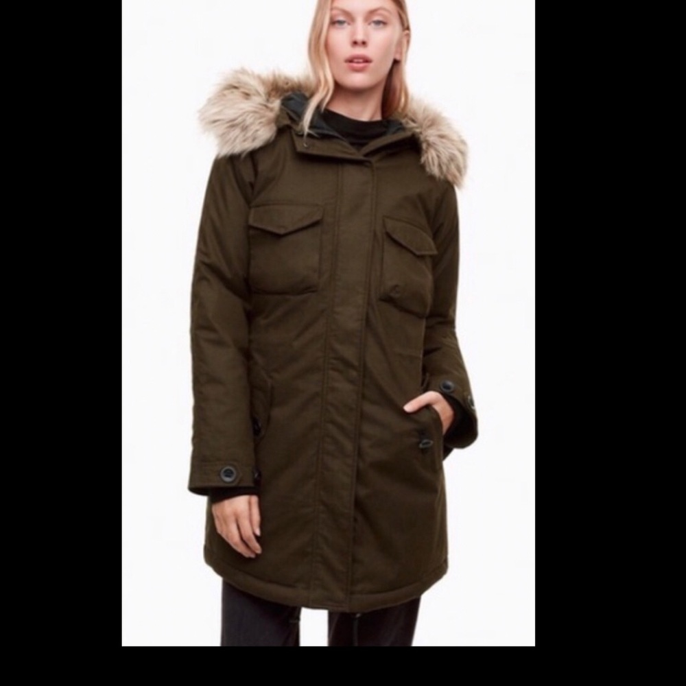 Aritzia Community Paradigm Parka in Olive Green